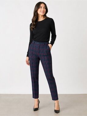 NWT Gap Womens Plaid Checkered Ankle Tartan Career Trouser Pants, Size 16 Tall